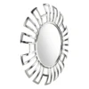 Silver Circle Wall Mirror With Rectangle Cut Outs