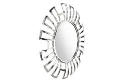 Silver Circle Wall Mirror With Rectangle Cut Outs