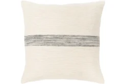 Accent Pillow-Ivory With Black Stripe 18X18