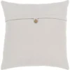 Accent Pillow-Ivory With Button 20X20