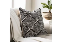 Accent Pillow-Black And White With Braided Rope Detail 20X20 -Estally Home Decor Store 264436 fiber room 90
