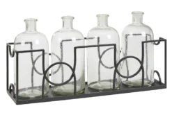 Antique Brass + Metal 2 Pc 14" Planter Set