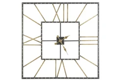 Square Black + Gold Wall Clock