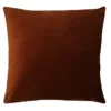 24X24 Superb Rust Orange Velvet Throw Pillow