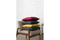 24X24 Bravado Caviar Black Throw Pillow -Estally Home Decor Store 270144 black fabric pillow room 43