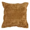 22X22 Gold Textured Velvet Throw Pillow With Flange Edge