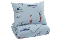 Twin Quilt-2 Piece Set Airplanes Multi
