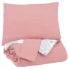 Full Comforter-3 Piece Set Ruffled Pink And Grey -Estally Home Decor Store 273328 detail 44