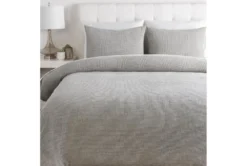Full/Queen Duvet-3 Piece Set Cotton Waffle Grey