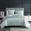 Eastern King Quilt-3 Piece Set Velvet Squares Seafoam -Estally Home Decor Store 273498 signature 01