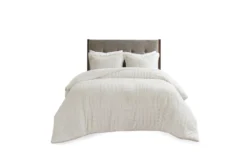 Twin Comforter-2 Piece Set Fur Down Alternative White