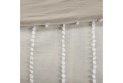 Eastern King Comforter-3 Piece Set Cotton Pom Pom Beige -Estally Home Decor Store 273782 yellow cotton comforter detail 45