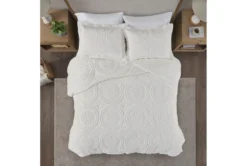 Full/Queen Comforter-3 Piece Set Plush Medallion Cream -Estally Home Decor Store 273804 natural polyester comforter room 87