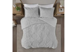 Full/Queen Comforter-3 Piece Set Plush Medallion Grey 15 Full/Queen Comforter-3 Piece Set Plush Medallion Grey -Estally Home Decor Store 273814 grey polyester comforter room 87