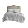 Full/Queen Comforter-3 Piece Set Plush Medallion Grey