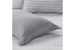 Eastern King/Cal King Comforter-3 Piece Set Reversible Stripe Down Alternative Grey -Estally Home Decor Store 273830 grey polyester comforter detail 46