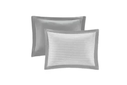 Eastern King/Cal King Comforter-3 Piece Set Reversible Stripe Down Alternative Grey -Estally Home Decor Store 273830 grey polyester comforter detail 49