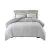 Eastern King/Cal King Comforter-3 Piece Set Reversible Stripe Down Alternative Grey