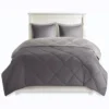 Twin/Twin Xl Comforter-2 Piece Set Reversible Diamond Quilting Charcoal -Estally Home Decor Store 273831 multicolor polyester comforter signature 01