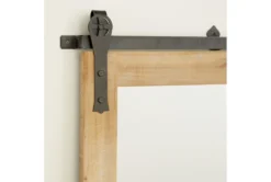 31X31 Inch Wood + Metal Barn Door Wall Mirror -Estally Home Decor Store 276428 brown multi media mirror detail 44