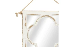 12X12 Inch White Chinese Fir Wood Wall Mirror -Estally Home Decor Store 276453 white multi media mirror detail 45