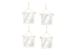 12X12 Inch White Chinese Fir Wood Wall Mirror