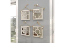 12X12 Inch White Chinese Fir Wood Wall Mirror -Estally Home Decor Store 276453 white wood mirror room 92