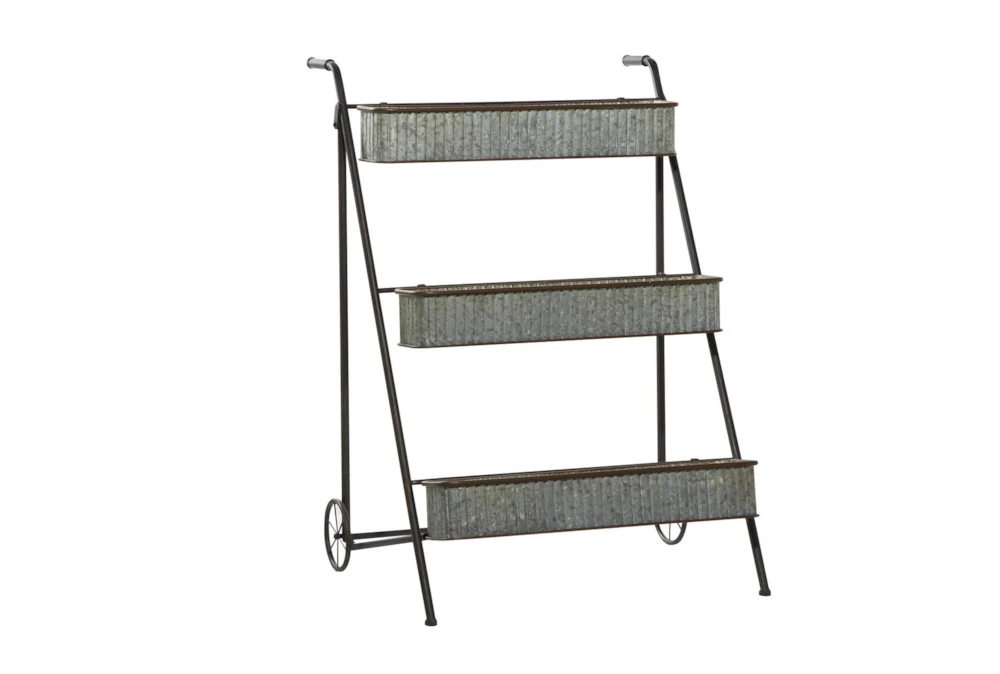 37 Inch Multi Color Iron Plantstand