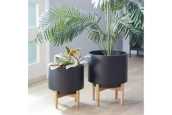 Black Iron Planter Set Of 2 -Estally Home Decor Store 278174 black multi media planter room 85