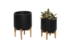 Black Iron Planter Set Of 2