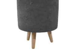 Black Ceramic Planter Set Of 3 -Estally Home Decor Store 278234 black multi media planter detail 45