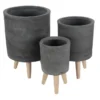 Black Ceramic Planter Set Of 3