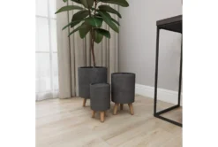 Black Ceramic Planter Set Of 3 -Estally Home Decor Store 278234 black resin planter room 89