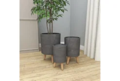 Black Ceramic Planter Set Of 3 -Estally Home Decor Store 278234 black resin planter room 90