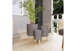 Black Ceramic Planter Set Of 3 -Estally Home Decor Store 278234 black resin planter room 93