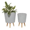 Grey Wood Planter Set Of 2 -Estally Home Decor Store 278237 grey multi media planter signature 01