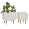 White Ceramic Planter Set Of 2