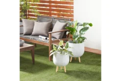 Light Grey Ceramic Planter Set Of 2 -Estally Home Decor Store 278249 grey multi media planter room 85