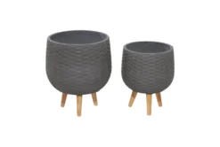 Grey Modern Ceramic Hanging Planter Set Of 2 -Estally Home Decor Store 278250 grey multi media outdoor planter material 76 1