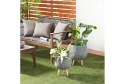 Grey Modern Ceramic Hanging Planter Set Of 2 -Estally Home Decor Store 278250 grey multi media planter room 85