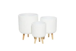 White Wood Planter Set Of 3 -Estally Home Decor Store 278251 white ceramic planter material 76