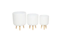White Wood Planter Set Of 3 -Estally Home Decor Store 278251 white multi media planter back 82