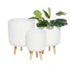 White Wood Planter Set Of 3