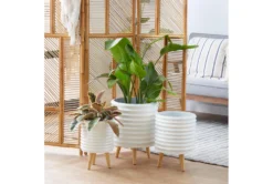 3 Leg White Wood Planter Set Of 3 -Estally Home Decor Store 278254 white multi media planter room 85