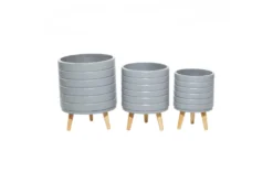 Grey Wood Planter Set Of 3 -Estally Home Decor Store 278258 grey multi media planter front 03