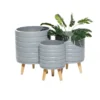 Grey Wood Planter Set Of 3