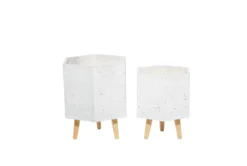 White Wood Planter Set Of 2 -Estally Home Decor Store 278263 white multi media planter back 82