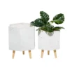 White Wood Planter Set Of 2 -Estally Home Decor Store 278263 white multi media planter signature 01