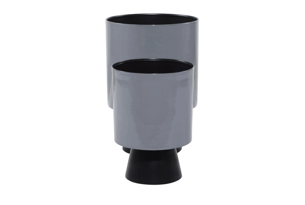 15 Inch Grey Iron Planter 4 15 Inch Grey Iron Planter - Image 2