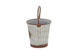 Silver Tin Planter Set Of 3 -Estally Home Decor Store 278293 silver multi media planter front 04